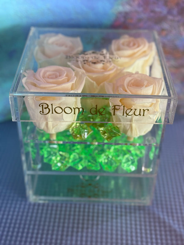 Infinity N°.5 with Drawer - Forever Roses - White