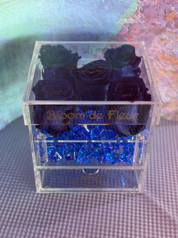 Infinity N°.5 with Drawer - Forever Roses - Elecrtic Blue