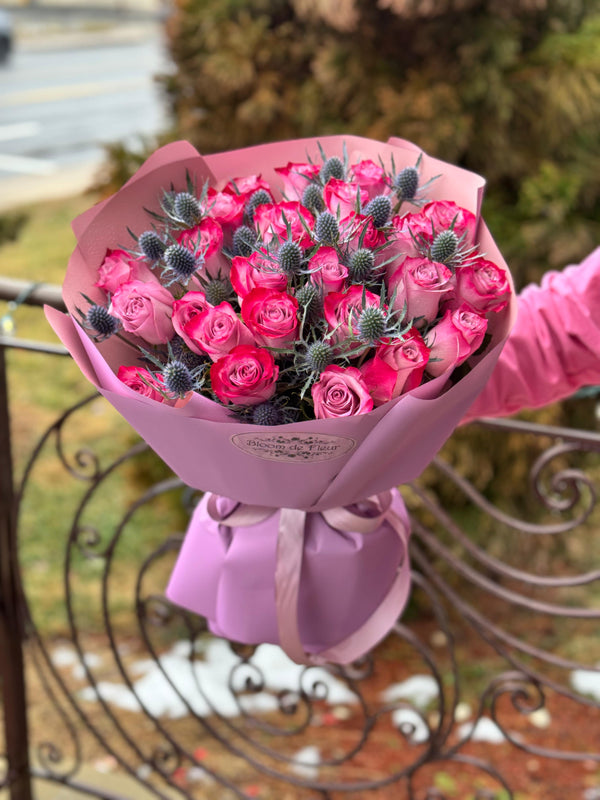 Bouquet -  25 Purple Roses