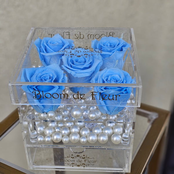 Infinity N°.5 with Drawer - Forever Roses - Baby Blue