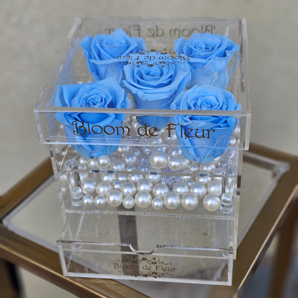 Infinity N°.5 with Drawer - Forever Roses - Baby Blue